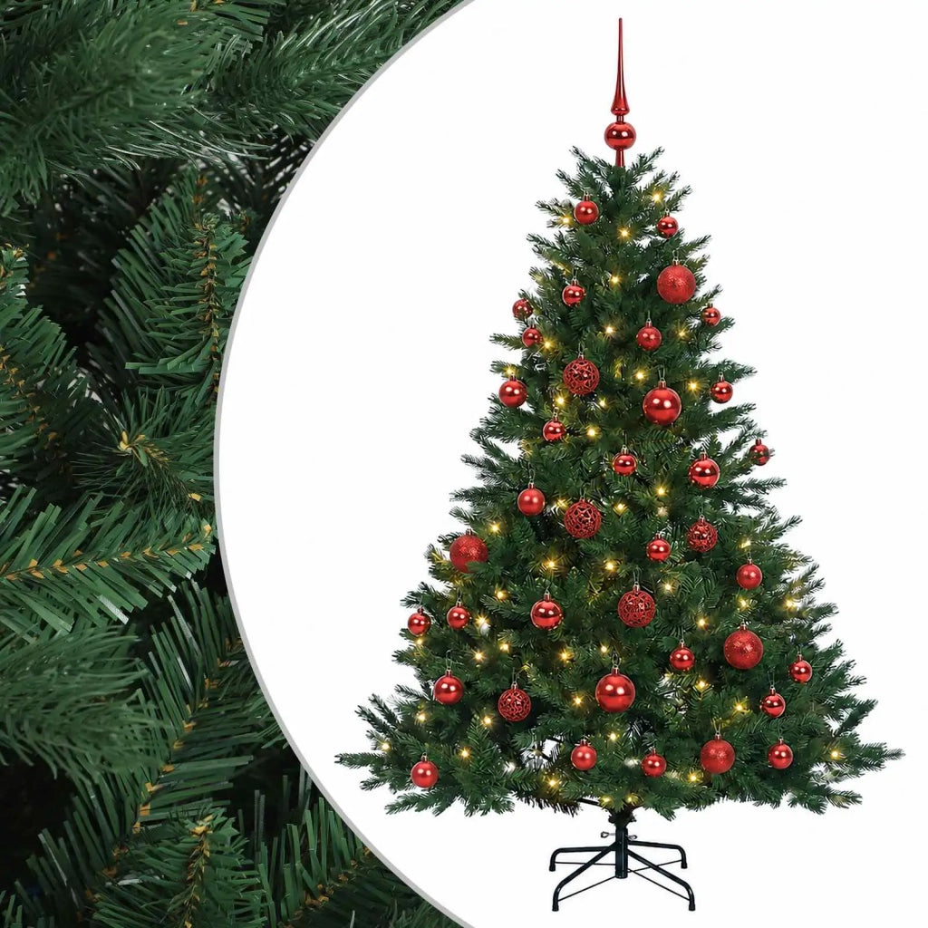 Albero di Natale artificiale con palline 150 cm 150 LED 3465848