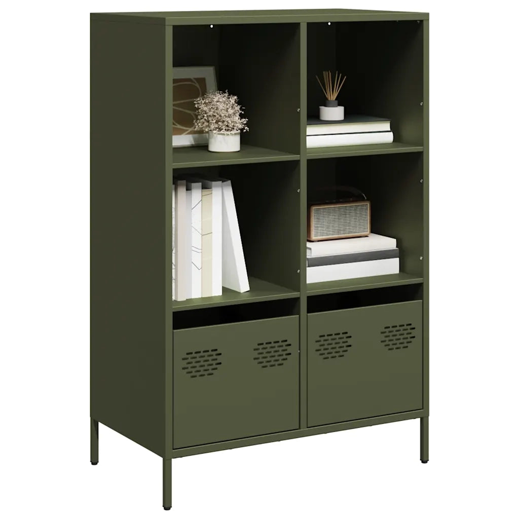Credenza Verde Oliva 68x39x103,5 cm in Acciaio