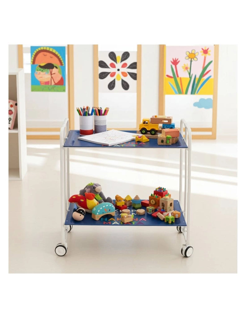 Carrello da cucina pieghevole bianco con ruote BAUHAUS 2 ripiani