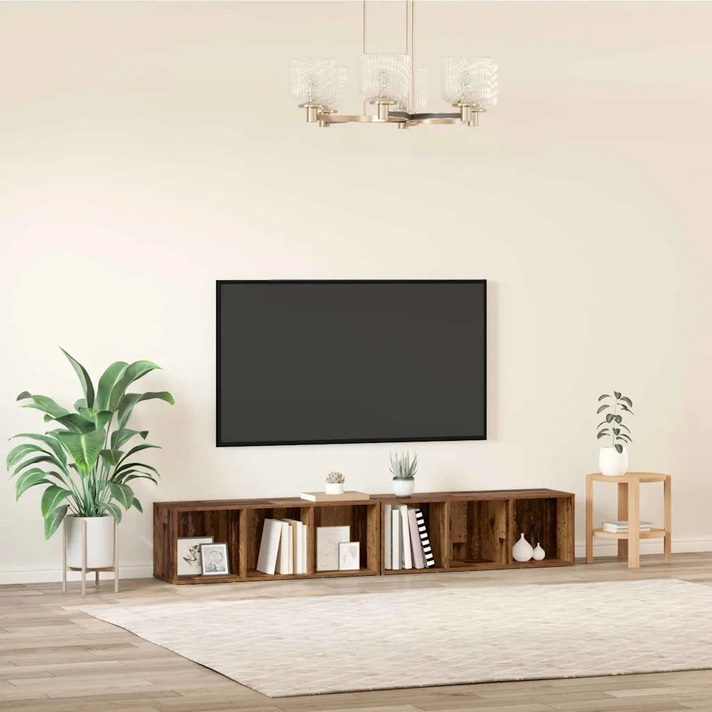 vidaXL Set mobile TV 2 pcs Legno vecchio Legno multistrato