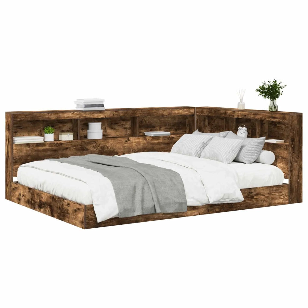 Letto Libreria Rovere fumo 140 x 200 cm Legno multistrato 3335732