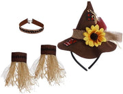 Costumi da uccello spaventapasseri per decorazioni di Halloween - accessori di costume - collana choker - cappello - bracciale - ideale per feste tematiche