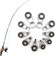 Set di guainature per canne da pesca in acciaio inossidabile/keramica - 10 pezzi - Ringhi di guaina per canne da pesca - Set di riparazioni per canne da pesca portatile - Ringhi di guaina per canne da pesca