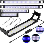 Lampada a LED per Acquario Blu/Bianco 25W con Supporto in Acciaio Inox