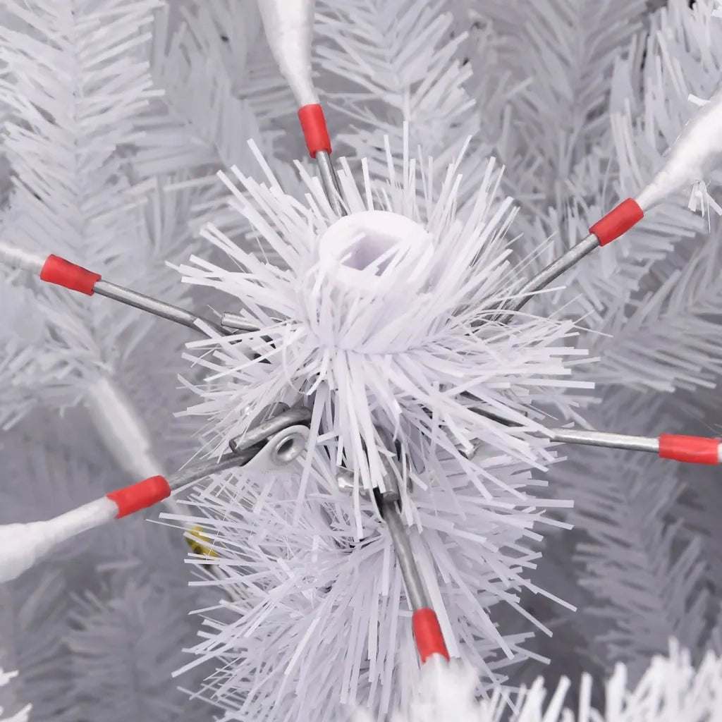 Albero di Natale | Decorazioni natalizie Artificiale Incernierato con Base Bianco 240cm