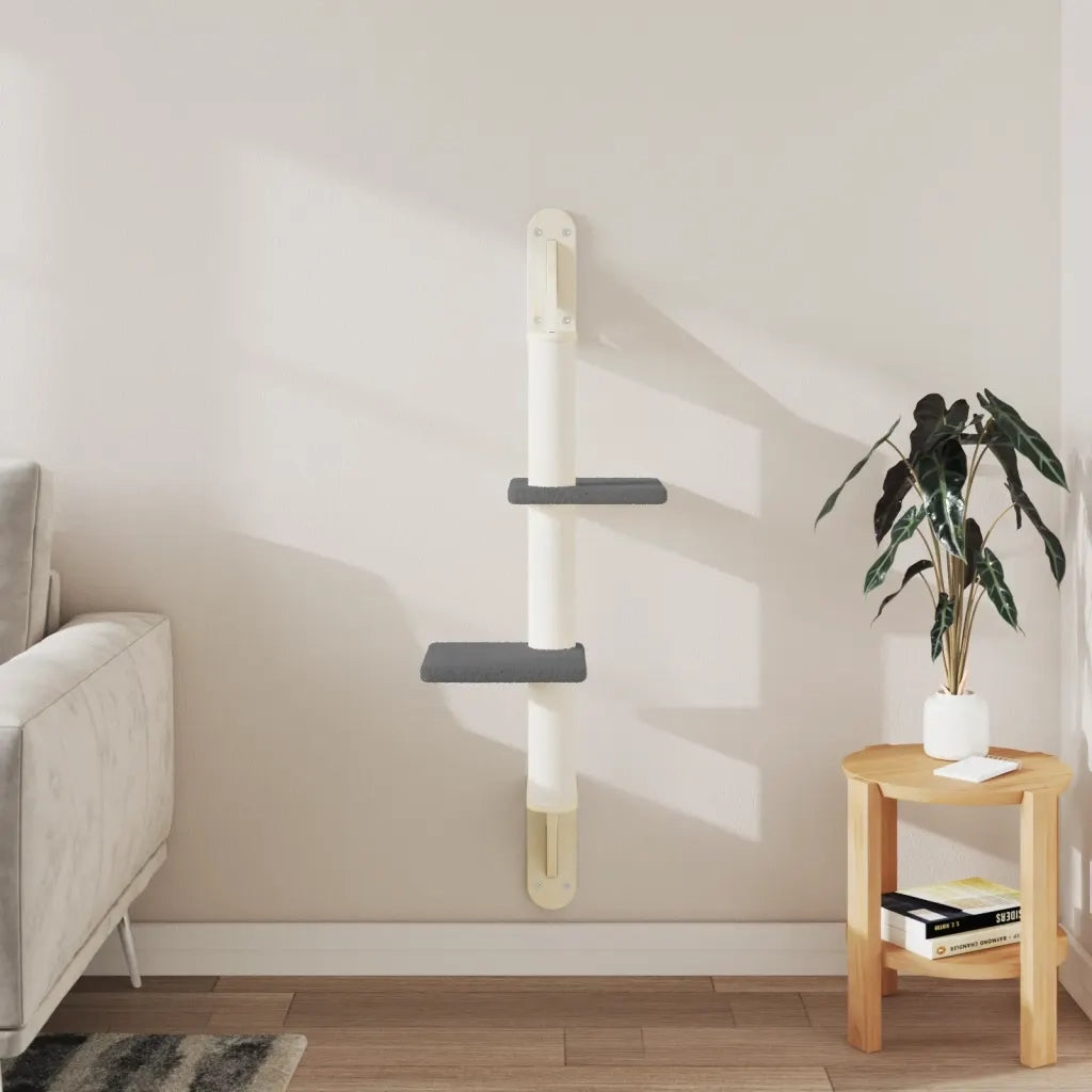 vidaXL Albero per Gatti con Tiragraffi a Parete Grigio Scuro 108 cm