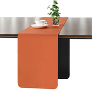 Tavolo Esterno in Pelle Foderato, Impermeabile, Antiscivolo e Decorativo, 40 x 140 cm (Nero Arancione)