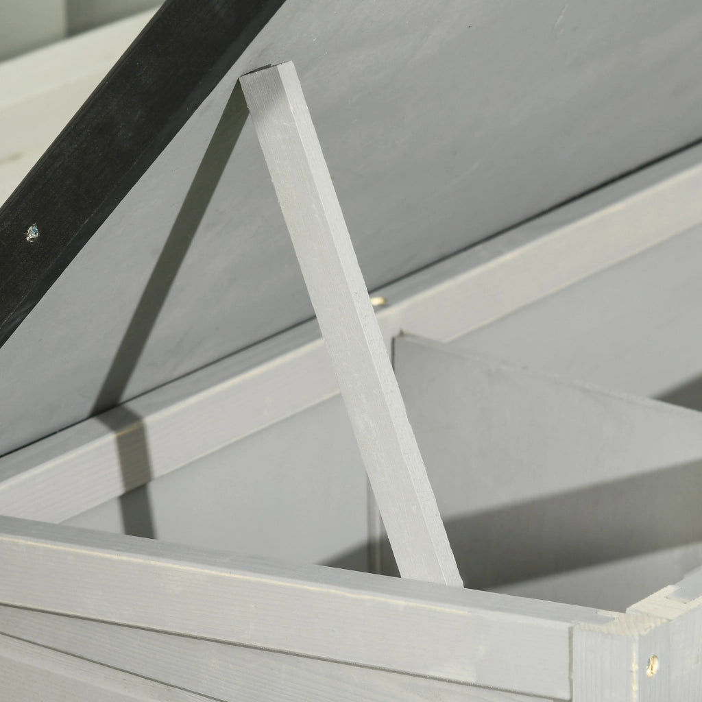 Gabbia per Conigli Legno di Abete ¨C zephmum ¨C Grigio 84x43x70 cm