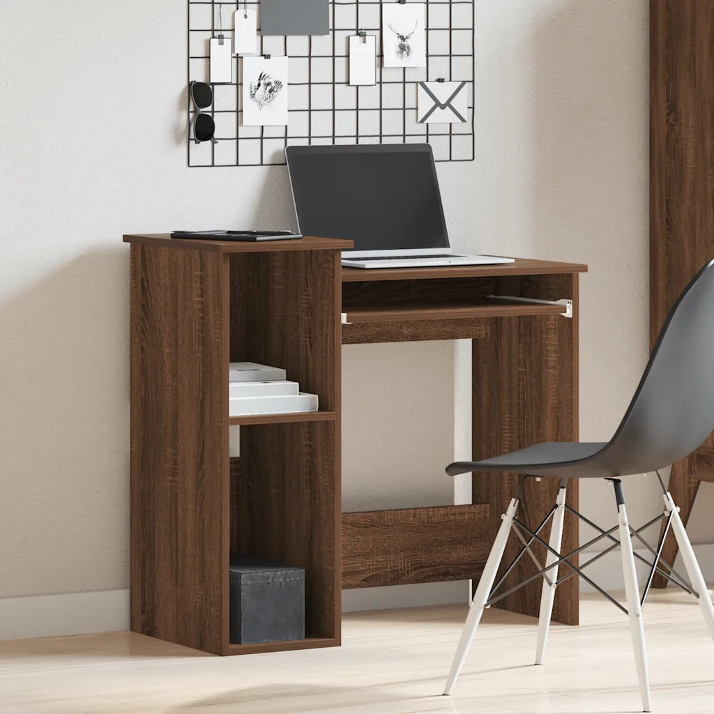 Scrivania Mensole Rovere Marrone 84x40x78 cm Legno Multistrato 860451