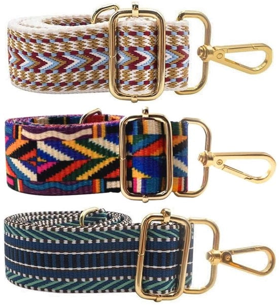 Cintura Regolabile 3,8 cm - Cintura per Borsa - Cinturino per Borse - Cintura di Sicurezza - Poliestere - 3 Unità