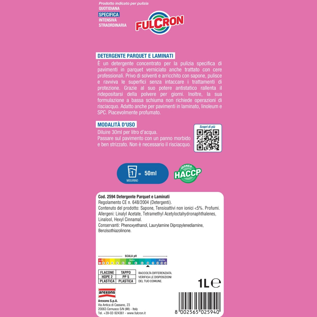 Fulcron Detergente Parquet e Laminati Arexons 1 L