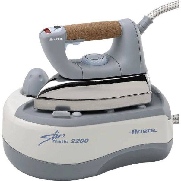 Ariete 6257 stiromatic 2200 - ferro da stiro con caldaia in acciaio inox - piastra in alluminio - manico in sughero - vapore continuo fino 80 gr/min - ARI6257