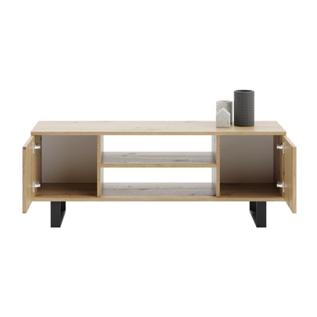 Mobile porta TV Focus in rovere artisan con gambe in metallo
