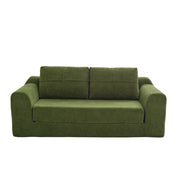 divano letto 2 in 1 con braccioli; pieghevole come letto da pavimento; in tessuto verde militare 179 Ã— 95 Ã— 79 cm
