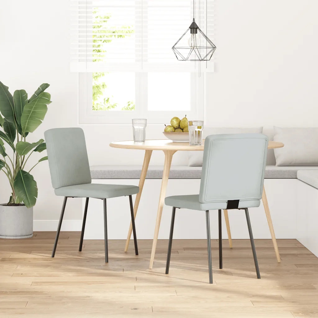 Sedie da Pranzo 2 pz Grigio Chiaro in Velluto