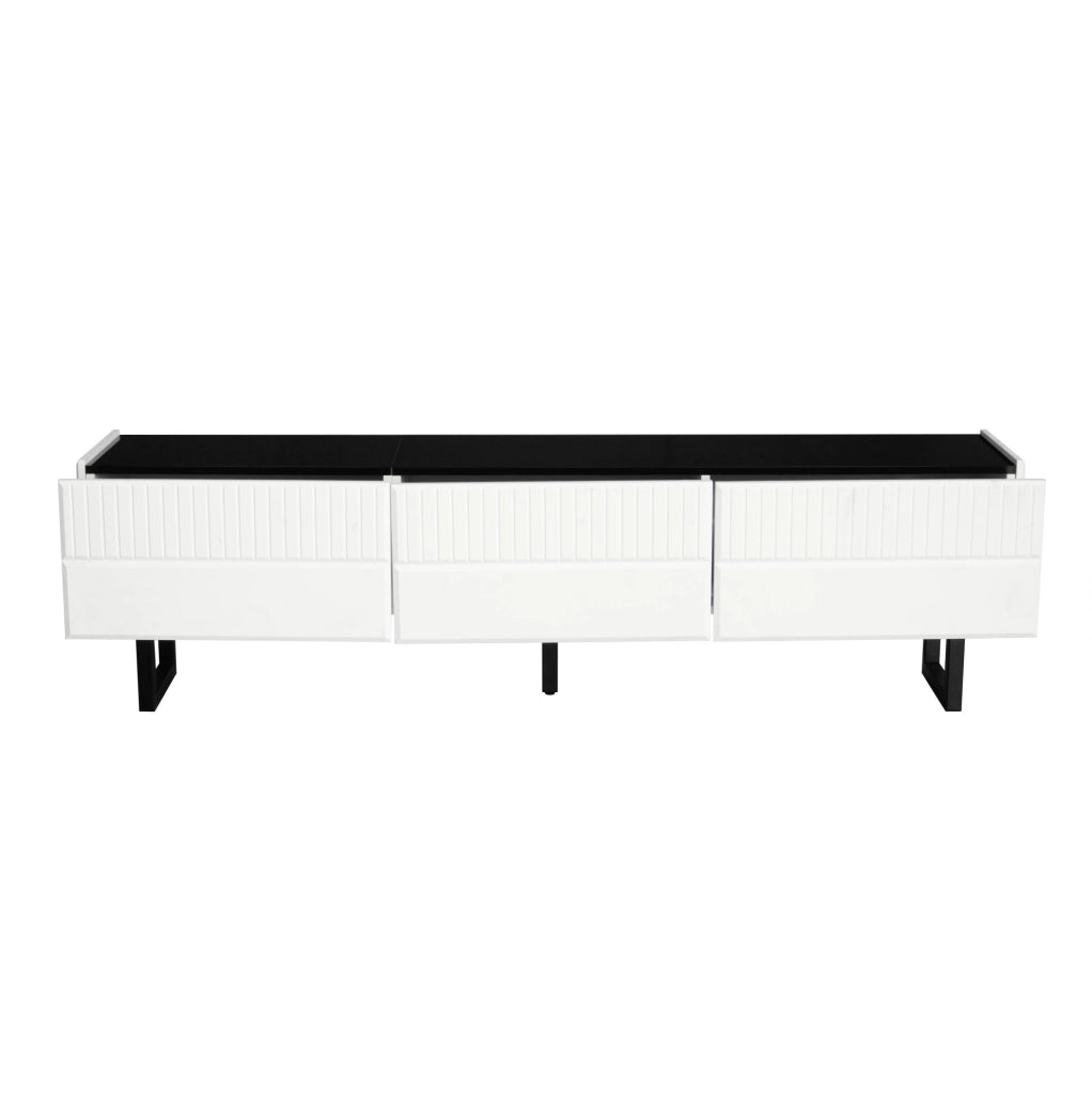 Set mobile TV 170 cm e tavolino 110 cm in MDF e truciolare nero e bianco
