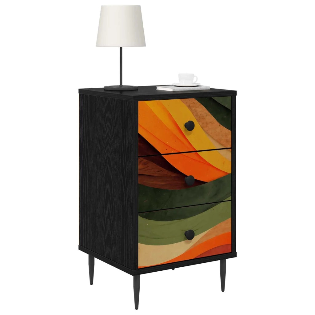 Armadio da Notte BONN 2 pz Rovere Nero 36 x 33 x 61 cm 8007334