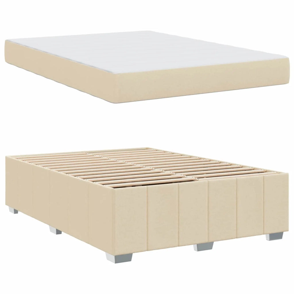 Struttura del letto con materasso Crema 140 x 200 cm Tessuto 3398291