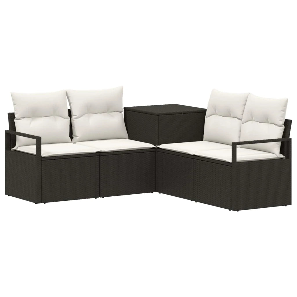 Set di divani 5 pz Nero e Bianco Crema 3447789