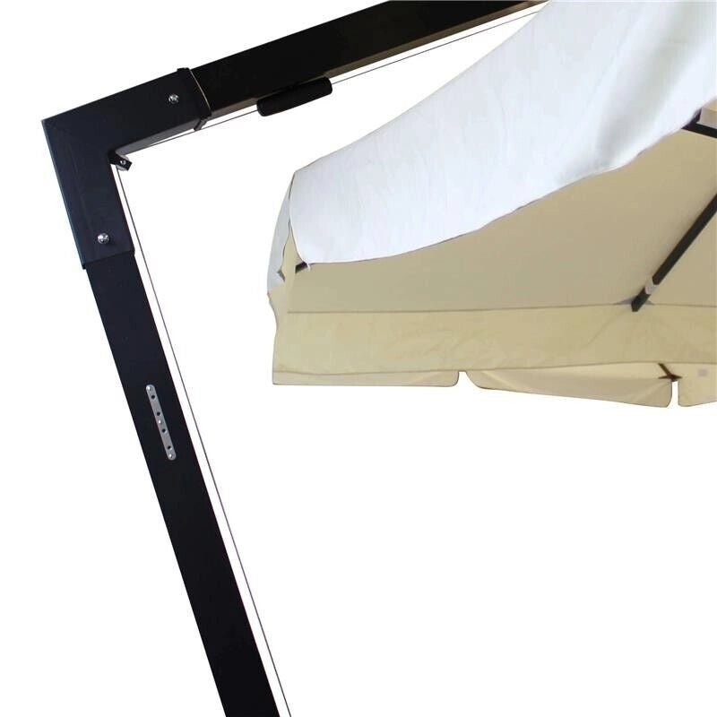 OMBRELLONE VENERE DE LUXE CON PALO LATERALE NERO 3 X 3 MT IN COLORE ECRÙ