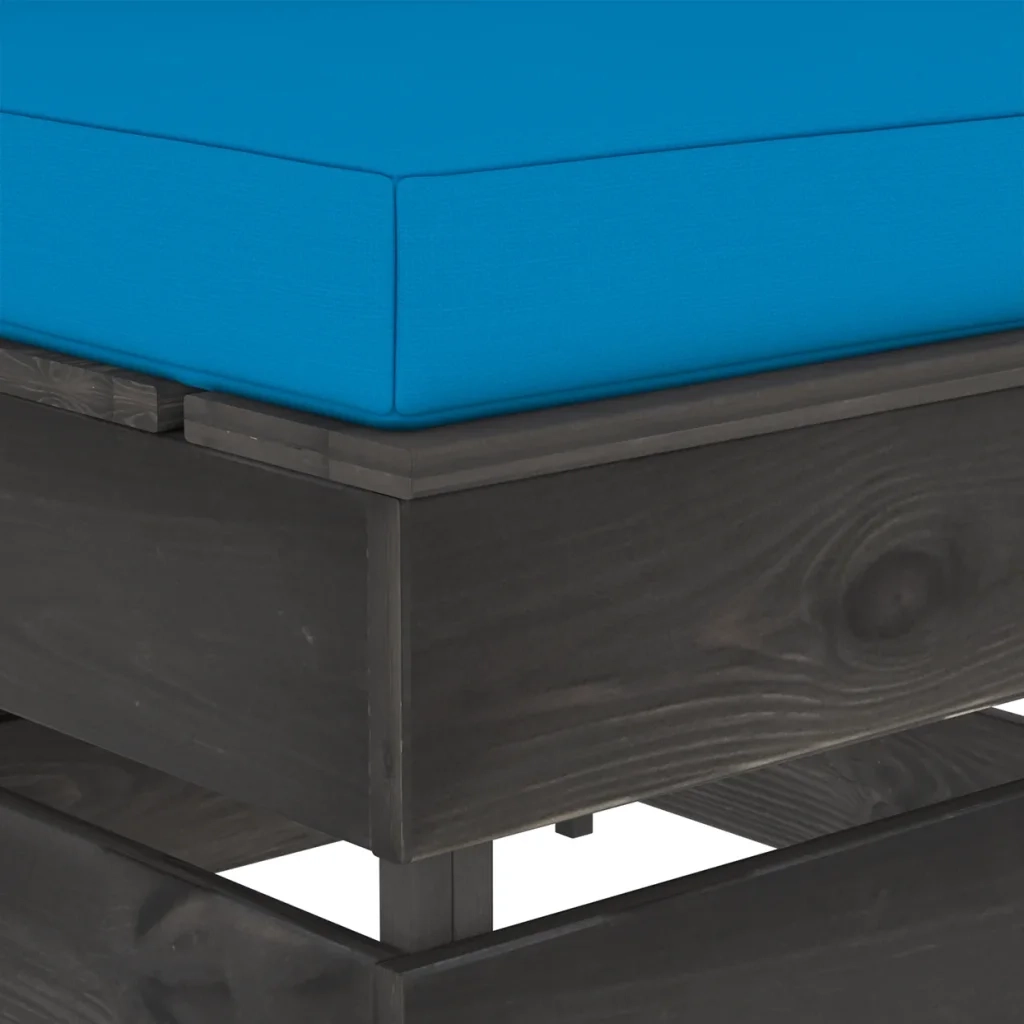 Divano Centrale Modulare con Cuscini in Legno Impregnato Grigio 3068124