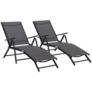 Set 2 Lettini Pieghevoli ¨C zephmum ¨C Grigio, Alluminio, 64x134x95cm