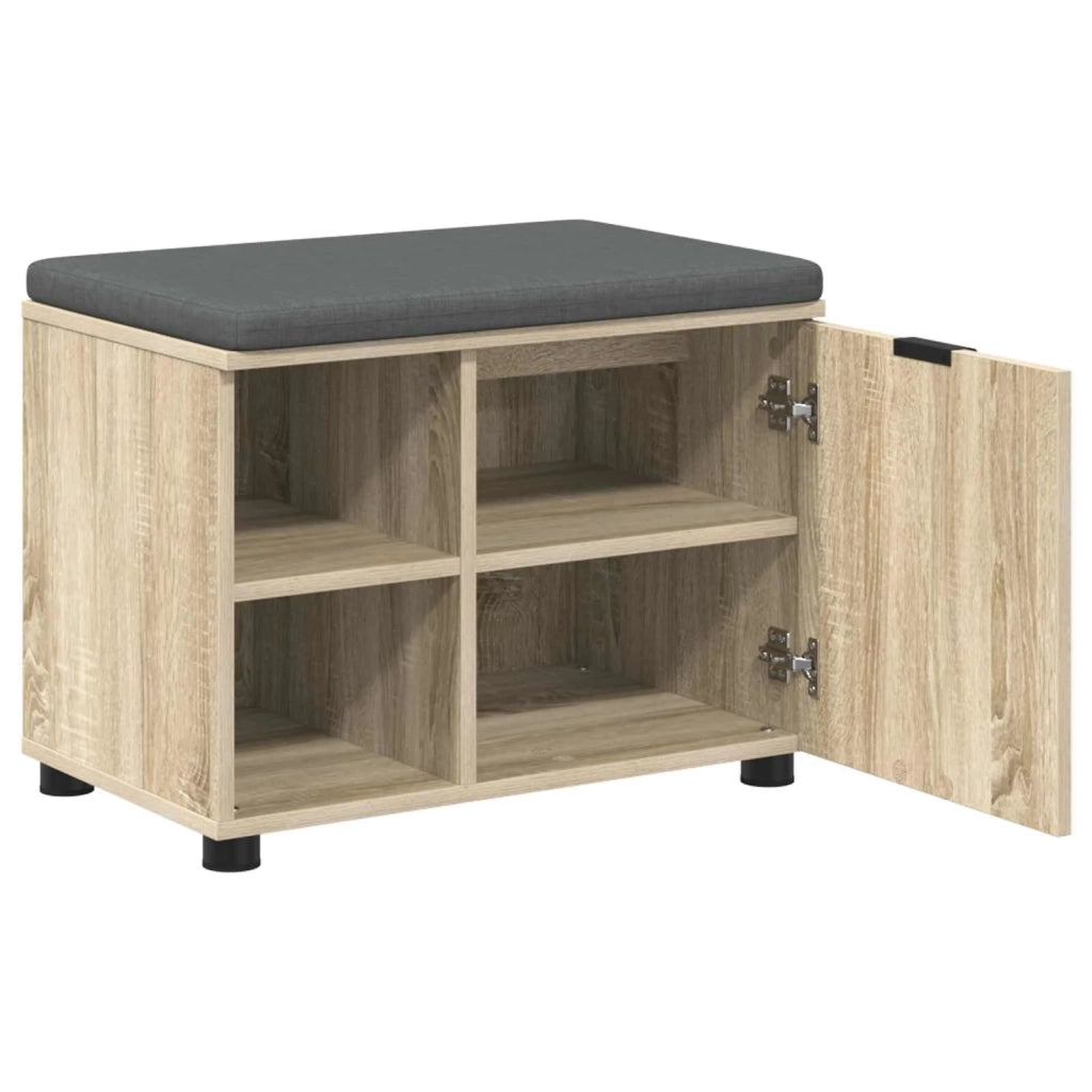Panca per ingresso con cuscino-Sgabello-Panca da Corridoio Rovere Sonoma 60 x 38 x 46 cm 563630