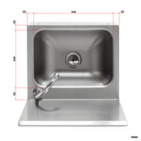 Lavello professionale acciaio inox paraspruzzi Lavamani con comando a ginocchio