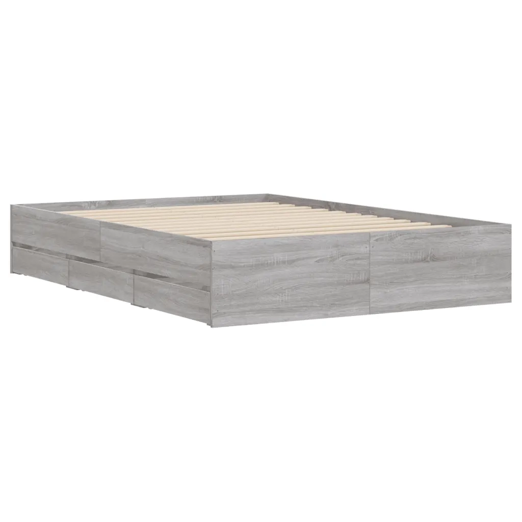 Giroletto Cassetti Grigio Sonoma 135x190 cm Legno Multistrato 3207313