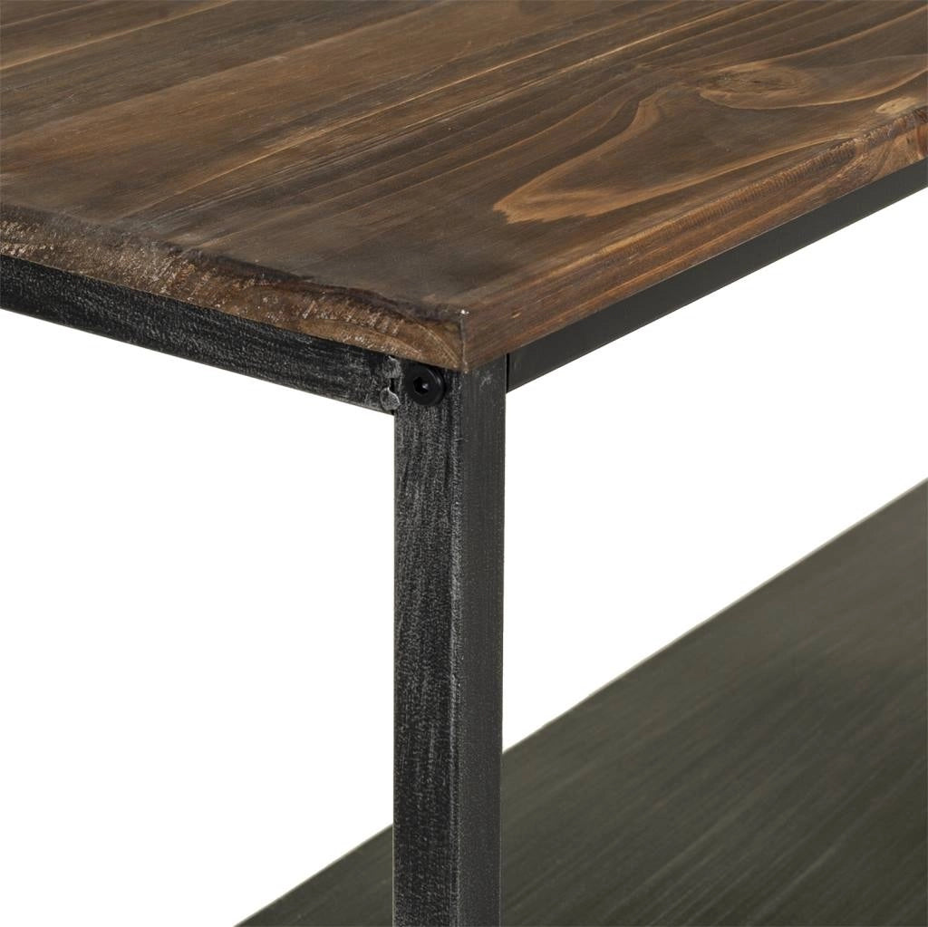 Mobile da ingresso in legno e metallo marrone 100x32x72h