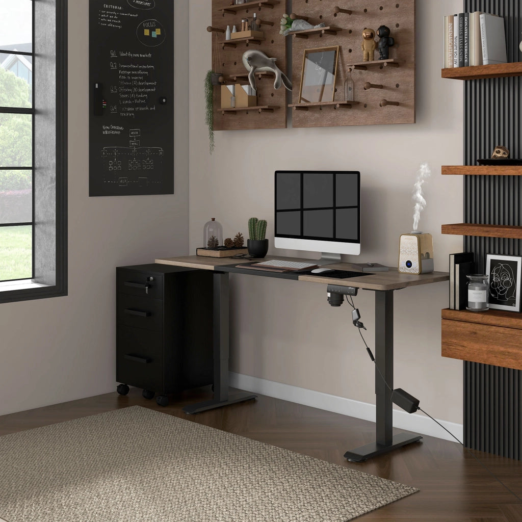 Scrivania regolabile in altezza elettrica 140x70 cm ¨C zephmum ¨C Nero, con 4 memorie e protezione anti-collisione