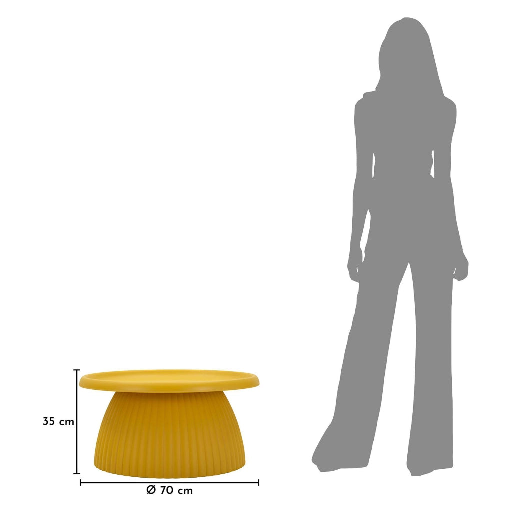 Kampot, Tavolino da Salotto Adatto per Indoor/outdoor, 71x35x71h cm Giallo Senape