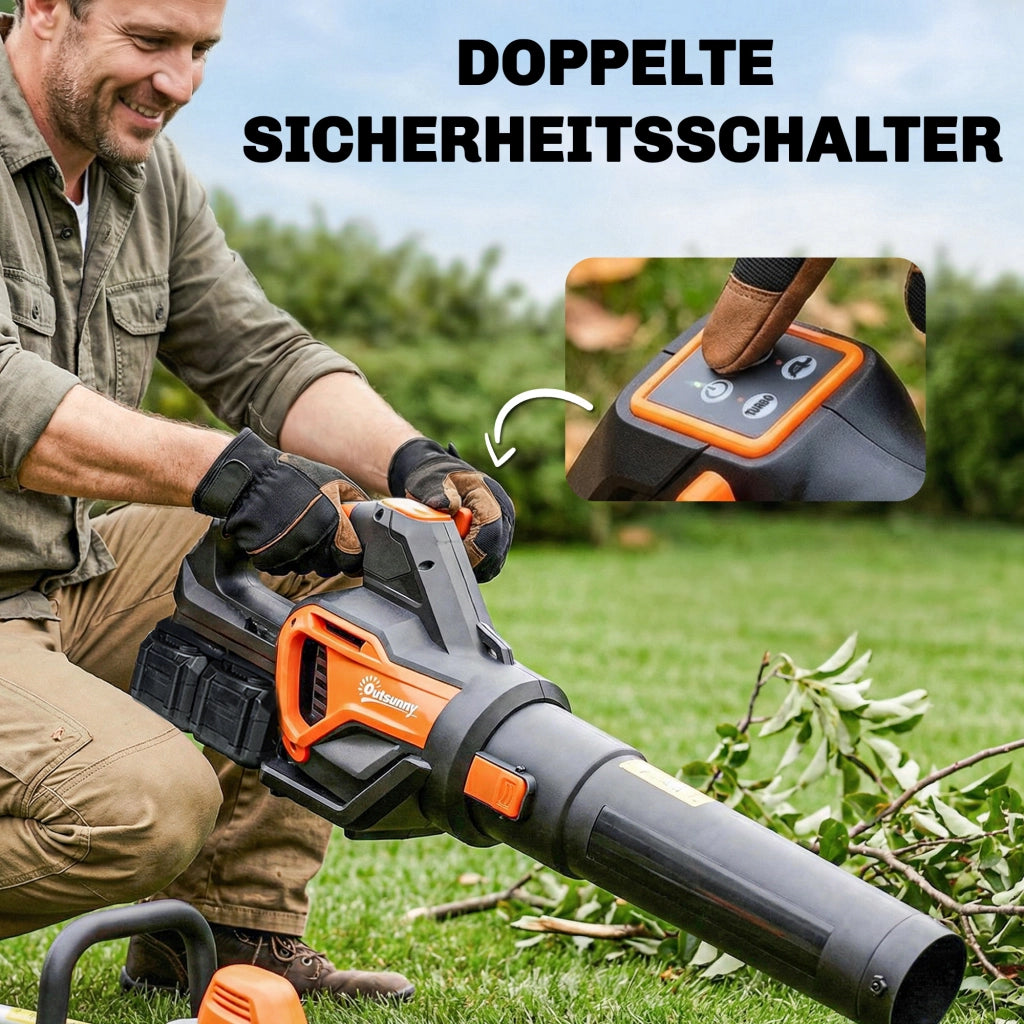 Soffiatore Foglie Senza Fili 20V con 2 Batterie 4.0Ah e Caricatore ¨C Zephmum ¨C Velocit¨¤ 162.7 km/h