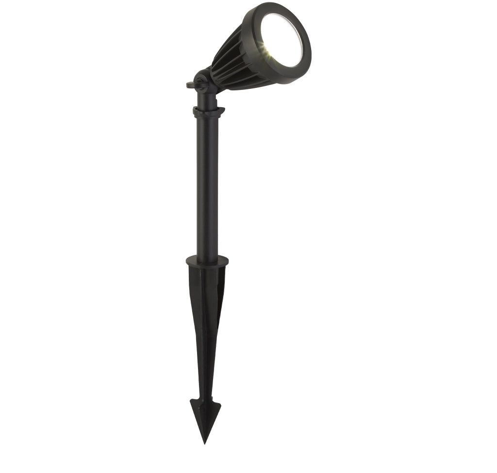 Faretto Picchetto Moderno Spikey Alluminio Nero Vetro Trasparente Led 12W 5000K