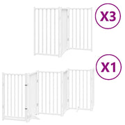 Cancelletto di sicurezza per animali domestici porta pieghevole 15 pannelli legno di pioppo bianco 02_0023205
