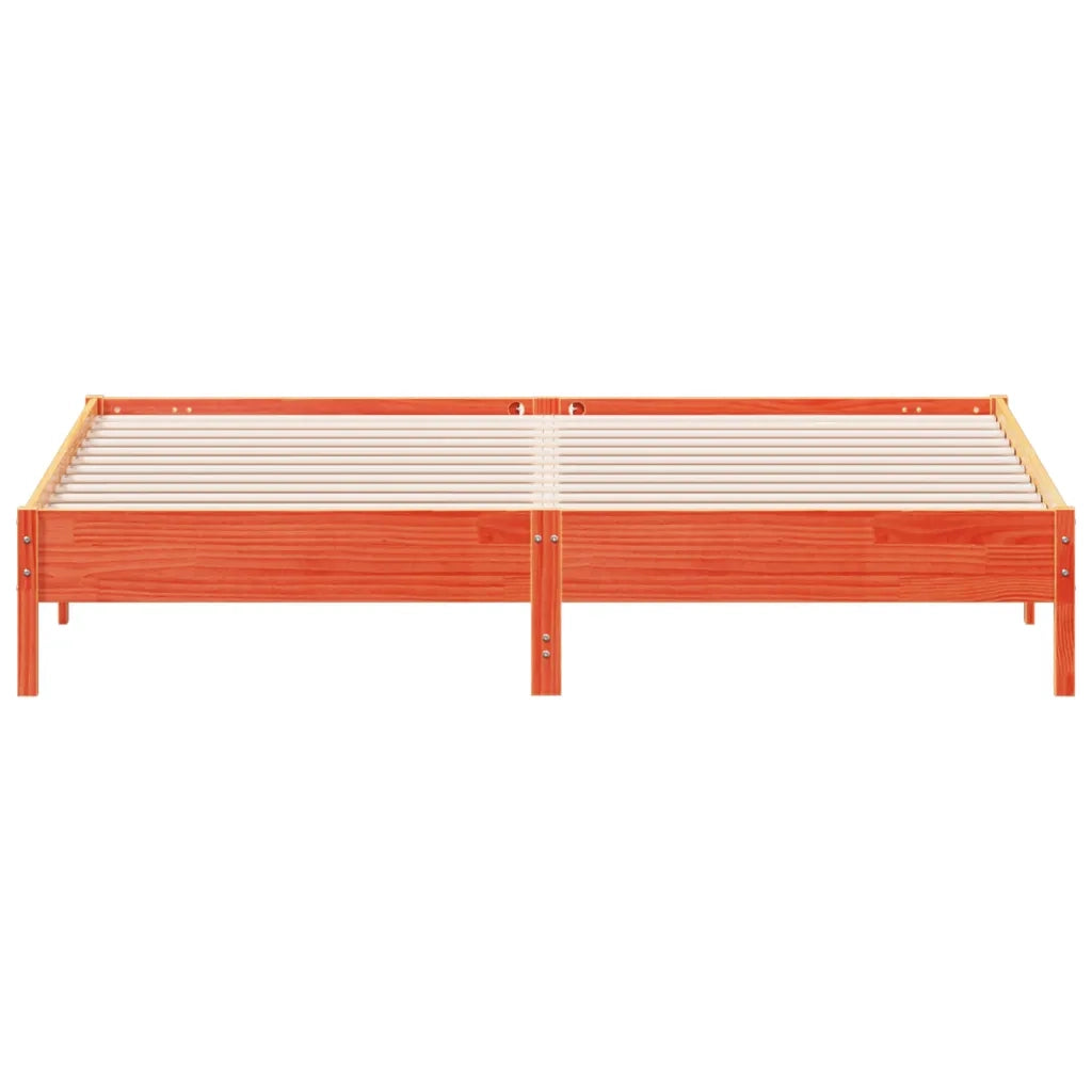 Letto senza Materasso Marrone Cera 200x200 cm in Legno di Pino