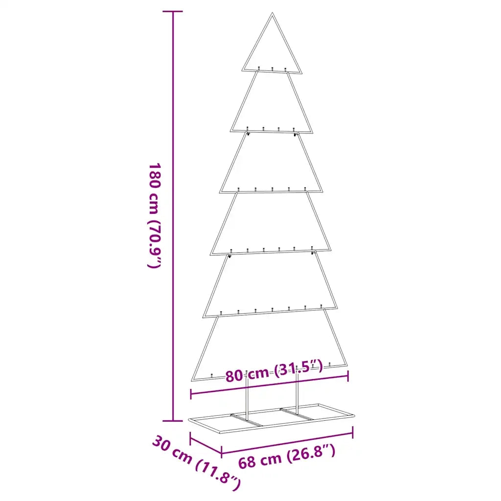 vidaXL Albero di Natale Decorativo in Metallo Nero 180 cm