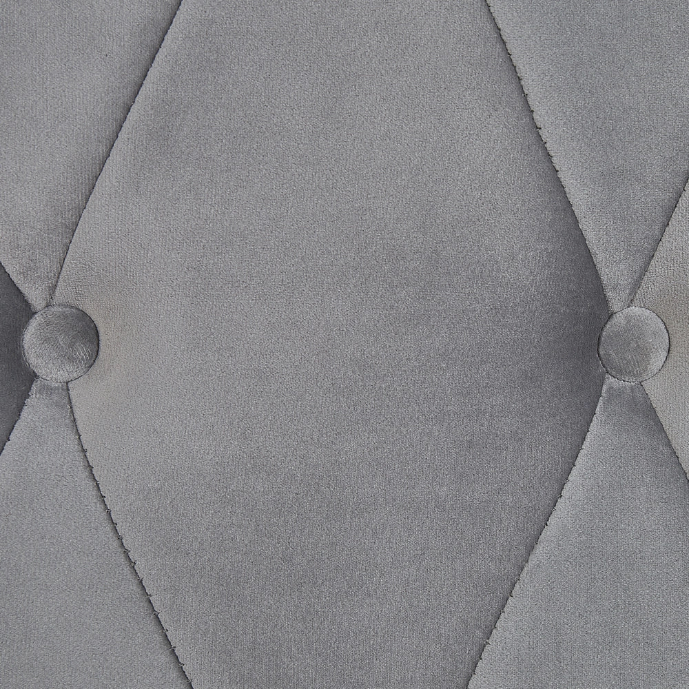 Letto 180 x 200 cm in velluto grigio con  rete a doghe Chesterfield testiera classica