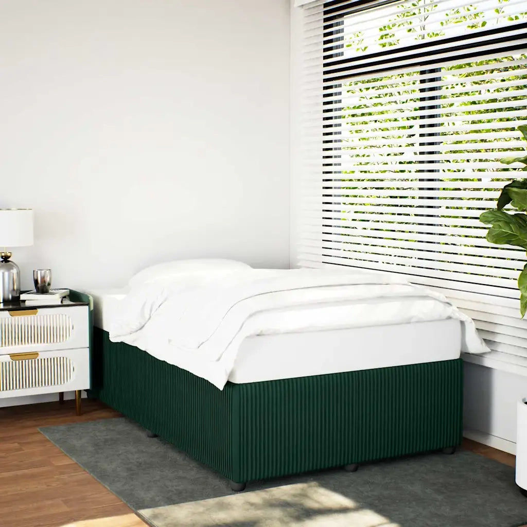 Giroletto senza Materasso Verde Scuro 120x200 cm in Velluto