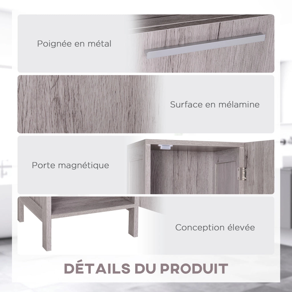 Colonna Bagno Rov. Imit. 2 Ante + 2 Nicchie ¨C zephmum ¨C Grigio 30x32x172 cm
