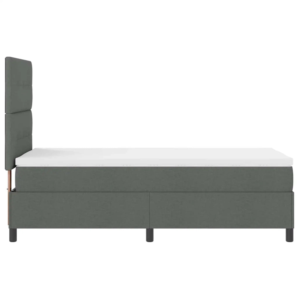 Letto a molle con materasso Grigio scuro 90 x 190 cm Tessuto 3342831