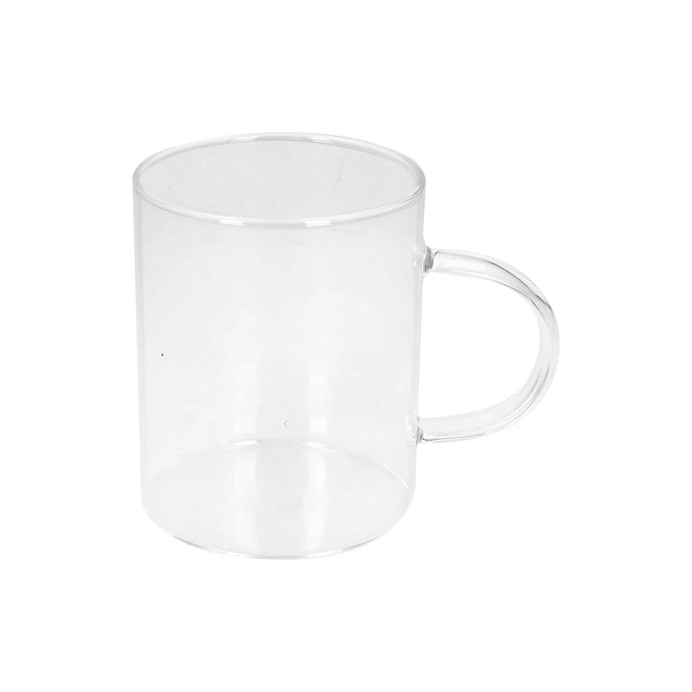 Set 2 Pezzi Tazza Tazzone Latte Mug in Vetro Borosilicato Lyra 420 cc