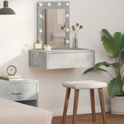Tavolo da trucco a parete con luci LED Grigio cemento