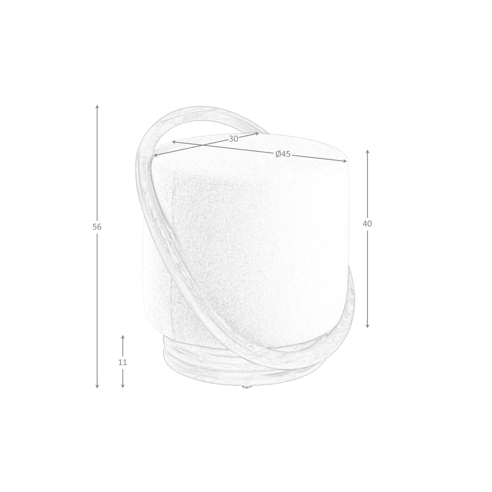 Pouf in tessuto bianco