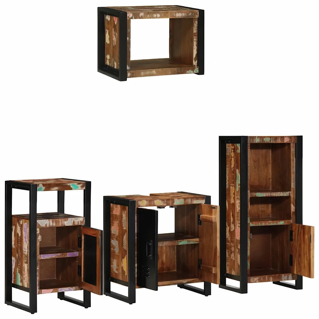 Set di mobili per il bagno 4 pcs Legno Recuperato Massello 3305659