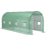 Serra a Tunnel da Giardino 5x2x2 m con 8 Finestre e Porta Avvolgibile, Verde