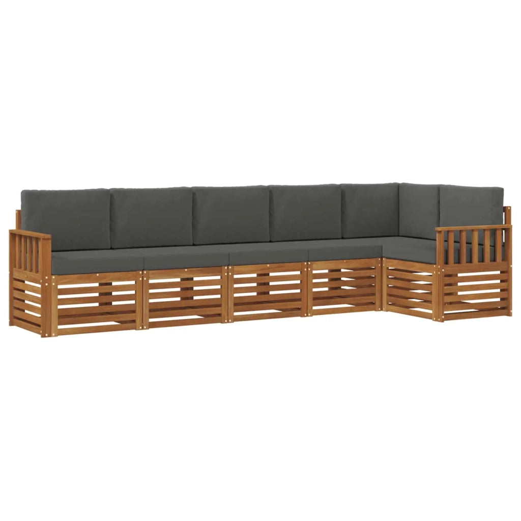 Set divano sezionale con cuscino 6 pcs Naturale e Antracite