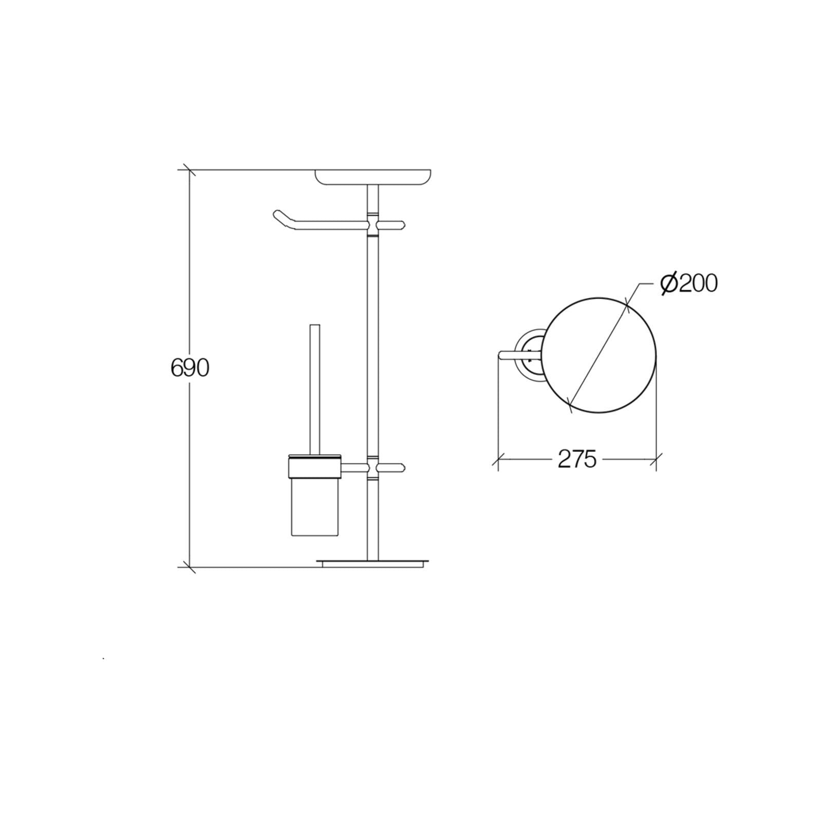 Lineabeta - Piantana portarotolo, portascopino e vassoio Stela bianco