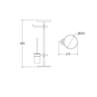 Lineabeta - Piantana portarotolo, portascopino e vassoio Stela bianco