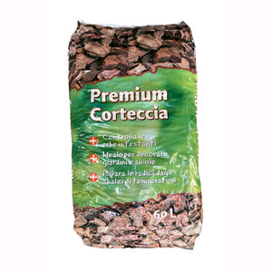 Corteccia di Pino Naturale 60 Litri Granulometria 25-40 mm per decorazione Giardino